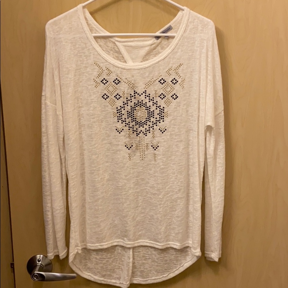 Black + gold rhinestone/studded long sleeve